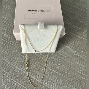 Maya Brenner 16" Classic Gold '3’ necklace NEW with box